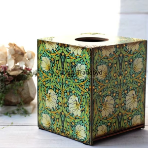 Tradebyd <b>Square</b> <b>Wooden</b> Enamel Printed Eco-Friendly High Quality Decorative Tissue <b>Box</b> & Holder for Hospitality Use - Product Image 3