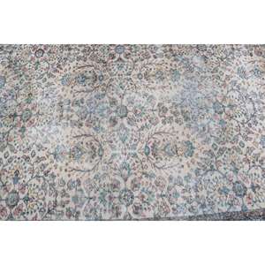 Alfombra de 5.2x9 pies, Alfombra Vintage Grande, Alfombra con Borde Azul - Product Image 5