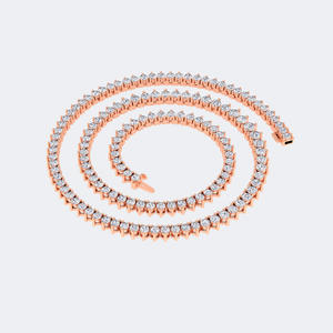 10.30CTW Round Prong Set Diamond <b>Tennis</b> <b>Necklace</b> 14k Gold Genuine Natural Stone Graduated Statement Jewelry for Women - Product Image 3