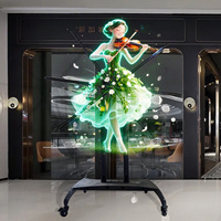 Ventilateur holographique 3D à vision directe 180 cm, écran LED transparent, affichage publicitaire flottant extérieur/intérieur haute luminosité, personnalisable OEM