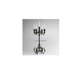 Look le plus élégant Finest Quality Metal Black Color Powder Coated 5 Arms Wedding Decoration Candelabra Centerpiece Supplies - Product Image 1