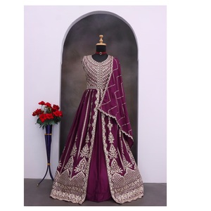 Vestido Anarkali de Diseñador Sayuri de la Mejor Calidad con Bordado Intenso para Mujer, para Bodas y Eventos, de Proveedor Indio - Product Image 1