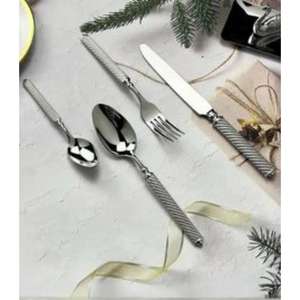 Ensemble élégant d'argenterie en acier inoxydable conçu pour les cuisines domestiques élégantes et les restaurants haut de gamme avec poignées polies - Product Image 3