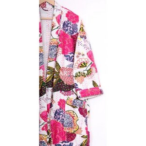 ชุดกิโมโนคันธาอินเดียทำมือสุดฮิต ผ้าฝ้าย 100% ลายดอกไม้ ดีไซน์สำหรับฤดูร้อน ระบายอากาศได้ดี คุณภาพสูง ขายส่ง - Product Image 3