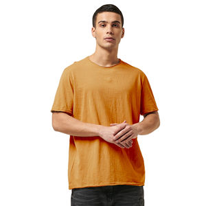Camisetas de lujo de algodón orgánico 100% personalizadas para hombre, ropa de calle de punto de alta calidad, Manga corta antiarrugas, camiseta lisa estampada - Product Image 1