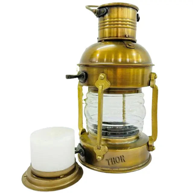 Attractive and Graceful Metal Lantern Candle Holder with Clear Glass Rustic Indoor Outdoor Light for Your Home Decor