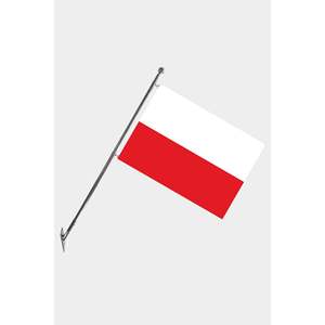 Ensemble de mât de drapeau télescopique mural pour la Pologne avec bannières en polyester à impression numérique - Product Image 1