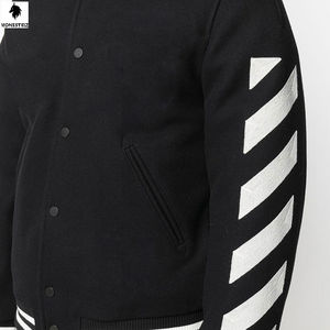 Veste universitaire en laine décontractée pour hommes, col montant, capuche haute, coupe-vent, lumière chaude, confortable, style lettre, prix raisonnable - Product Image 4