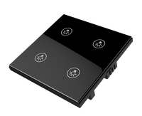 Interruptor de Pared Inteligente TUYA WiFi de 4 Luces, Vidrio Templado, Control por Voz con Google Alexa, Certificado CE, Negro, Automatización del Hogar, Iluminación, 80m
