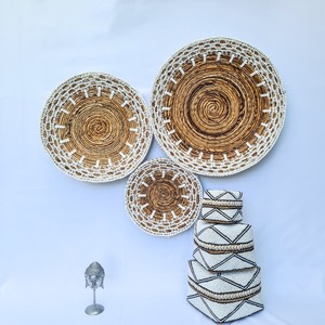 Mantel individual de decoración de pared colgante de algas marinas naturales con macramé blanco decoración de pared redonda decoración del hogar - Product Image 5