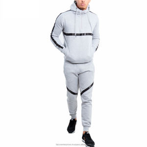 Nouveau Design 2025 Half Zipper Hooded Jogging Suit Black Stripe Survêtement 100% Polyester Survêtements pour hommes - Product Image 4