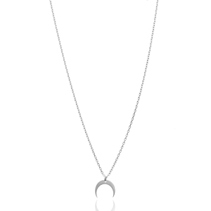Collar con Colgante de Diseño Luna Plateada para Mujer, Estilo Minimalista Moderno, Cadena de Eslabones de Plata de Ley 925 Hecha a Mano en Turquía, Venta al Por Mayor - Product Image 3