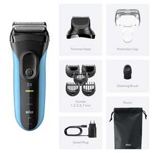 Afeitadora Eléctrica Alemana para Hombre, Uso en Seco y Húmedo, 3 Cuchillas Flexibles con Recortador de Barba, 5 Peines, Resistente al Agua IPX7 para Uso Corporal - Product Image 5
