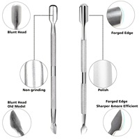 Lot de 12 pièces professionnelles en acier inoxydable, double usage, double tête, pour manucure : bâtonnet à cuticules, repousse-cuticules, dissolvant de vernis, coupe-ongles, pince à cuticules