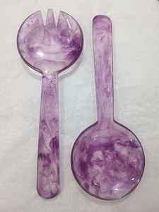 Premium Handmade Resin <b>Salad</b> Serving Set <b>Spoon</b> Fork Modern Eco-Friendly Party Cutlery for Kitchen Use Stylish Serving Utensils - Product Image 3