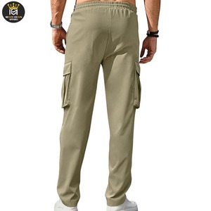 Pantalones Cargo de Lona, Resistentes al Viento, con Cordón y Botones, Ligeros, Casuales, Transpirables, de Secado Rápido, Cintura Media - Product Image 4
