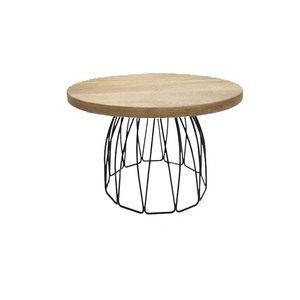 Finitions naturelles de luxe Design fantaisie rond en métal présentoir à gâteau en bois présentoir de fête d'anniversaire de mariage en gros en vrac - Product Image 1