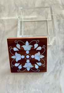 Handmade Luxury Dessert and Dry Fruit <b>Box</b> in <b>Wood</b> and Acrylic with MOP Detailing Ideal for Gifting and Tabletop Decoration - Product Image 3