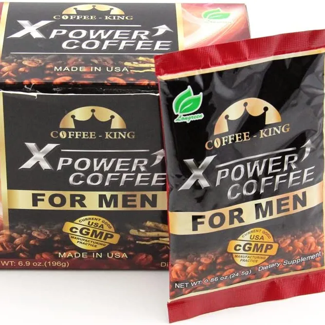 XPower Instant Coffee for Men Tongkat Ali Ginseng Coffee All Natural Male Enhancement Energy Boosting
