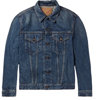 Veste en jean unisexe personnalisée, formelle et décontractée, style streetwear vintage, avec motif patchwork brodé, effet vieilli et délavé à la pierre, boutonnée