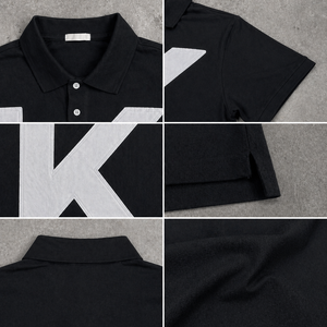 เสื้อยืดพิมพ์ลายตามสั่ง 200gsm สีดำ คอกลม เสื้อโปโลชาย ปักลาย ผ้าฝ้าย 100%  แบบส่วนตัว สไตล์ Y2K ทรงโอเวอร์ไซส์ ทรงบ็อกซี่ หรูหรา - Product Image 3