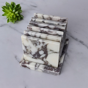 Top-Selling Set of 4 <b>White</b> Marble <b>Coasters</b> Customizable Trendy Home Decor Mats & Pads for Office Home Kitchen Use - Product Image 6