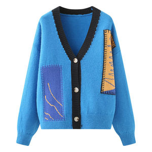 เสื้อสเวตเตอร์คาร์ดิแกนลายทางวินเทจของผู้หญิงเสื้อแจ็กเก็ตมีกระดุมทรงพอดีตัวสำหรับฤดูหนาวเลือกสีได้สำหรับนักศึกษามหาวิทยาลัย - Product Image 6