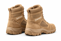 Bottes habillées en cuir imperméables à lacets pour hommes, marron, à tige haute, pour usage formel et extérieur, Quick Way Industries