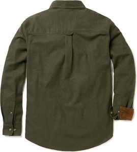 Wholesale Best Selling <b>Men</b> <b>Flannel</b> Plain <b>Shirt</b> Unisex 100% Cotton Breathable Quick Dry Plus Size Heavyweight Casual Wear Single - Product Image 2