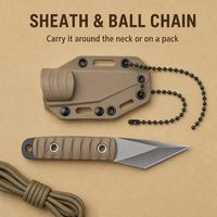 Couteau portable en acier inoxydable avec étui, couteau utilitaire à lame pleine pour le camping, la randonnée, les outils de cuisine, OEM ODM Vente en gros