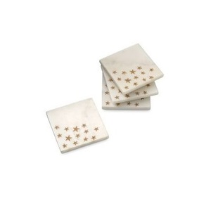 Trendy <b>Marble</b> Wholesale <b>Coasters</b> <b>Marble</b> Custom White <b>Marble</b> <b>Coasters</b> 4 Pcs Set at Star Crafts India From Indian Manufacturer - Product Image 1