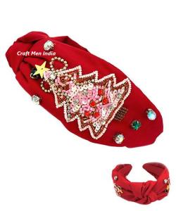 Wholesale Fashion Vintage Women's Full Diamond Christmas Headband Knotted Headband Shiny Hair Band for Girls Hair Accessories - Product Image 6