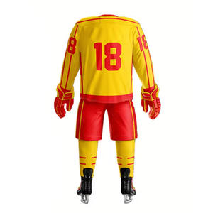 Ropa de equipo deportivo 100% poliéster Jersey y pantalones de hockey sobre hielo para la práctica al por mayor de alta calidad suave uniformes de hockey sobre hielo OEM - Product Image 3