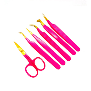 Pince à épiler professionnelle à prix compétitif, en acier inoxydable multi-couleurs avec revêtement en titane, anti-magnétique, à pointe lisse et confortable - Product Image 1