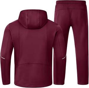 Custom Wholesale Winter Solid Streetwear Sport Two Piece <b>Short</b> Set 100% Cotton Fleece Breathable Windbreaker <b>Jacket</b> Sweatsuit - Product Image 4