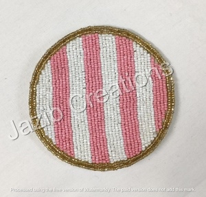 Meilleure vente Ensemble de sous-verre perlé multicolore extravagant 4 modèles différents avec broderie de style européen pour la décoration de table - Product Image 3