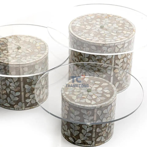 Plateau à chocolat incrusté de nacre de haute qualité, service de coquillages, support à gâteaux pour Ramadan et Eid Mubarak, vente en gros - Product Image 2