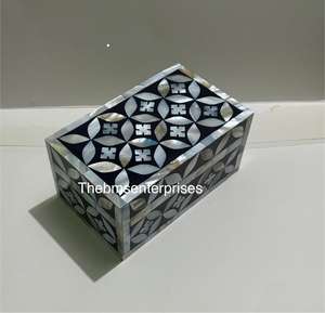 Precios bajos para nácar rosa con incrustaciones de madera acrílico MDF y cajas de joyería de hueso Cajas de Regalo rectangulares para Oriente Medio - Product Image 2