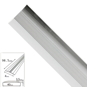 Adhesivo para ribete de alfombra, metal plateado, 98,5 cm. - Product Image 1