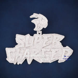 Colgante hecho a mano con letras personalizadas, colgante de plata 925, prueba de diamante VVS Moissanite, joyería de Hip Hop para hombres - Product Image 1