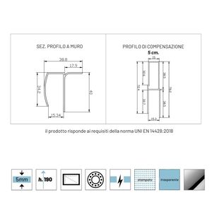 Betulla S153 5mm porta doccia scorrevole in vetro con due porte cromate IX 100cm misura regolabile *** - Product Image 3