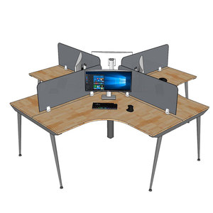 Mesa de Centro Contemporánea en Forma de Cruz para 4 Personas, 240x240cm, con Patas de Hierro y Sistema de Montaje CONE HBCO053 - Product Image 5