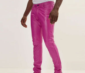 Pantalon en cuir léger pour hommes haut de gamme respirant coupe-vent Anti-rides imperméable Style décontracté taille moyenne pour l'hiver - Product Image 2