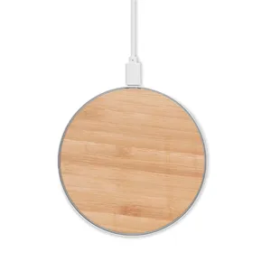 Chargeur sans fil en bambou DESPAD, batterie externe écologique pour appareils mobiles - Product Image 5