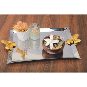 Elegant Design Table Decorative Food <b>Snacks</b> Serving <b>Tray</b> Best Quality Silver Metal <b>Tray</b> For Best Selling Wedding Parties Usage - Product Image 6
