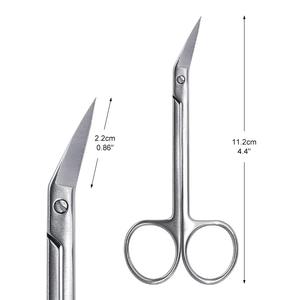 Micro Tijeras de Acero Inoxidable con Cuchilla Curva en Ángulo, Tijeras Quirúrgicas Afiladas, Fuente de Alimentación Manual, Agarre Ergonómico, CE - Product Image 1