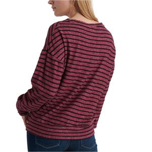 Felpa Oversize a Righe Rossa da Donna Lucky Brand, Taglia Piccola, Traspirante, in Maglia di Seta, con Polsini Arricciati, per l'Inverno - Product Image 3