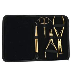 Kit d'outils professionnel pour extensions de cheveux comprenant des boucles de fil, des pinces à sertir, des pinces à micro-perles, des pinces à ouvrir les micro-perles, des doigts séparateurs de cheveux et des pinces - Product Image 5