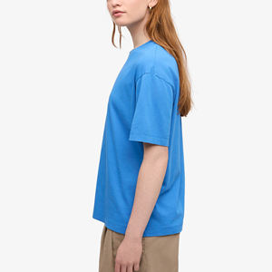 T-shirts en coton surdimensionné uni personnalisés de haute qualité pour les femmes à la mode décontracté 100% coton léger col rond à manches courtes t-shirt - Product Image 5