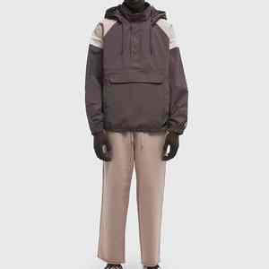 Haut de gamme unisexe vêtements décontractés coupe-vent veste automne coupe-vent à capuche Camouflage demi fermetures à glissière Logo personnalisé enduit printemps - Product Image 1